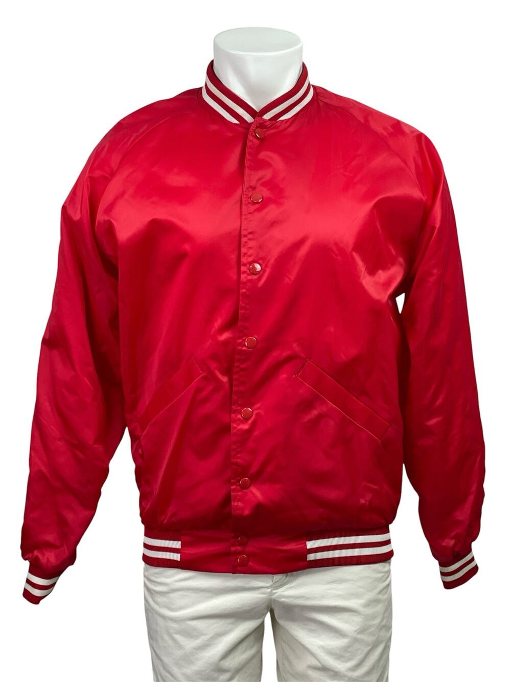 St. Louis Cardinal Brown Red Sriped Trim Long Sleeve Bomber Coat Jacket Size M